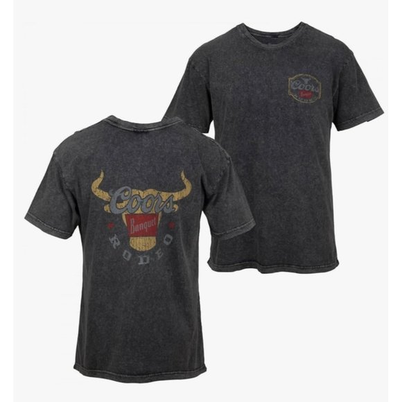 NEW Coors Dust Black Longhorn Rodeo Tee - Picture 1 of 1